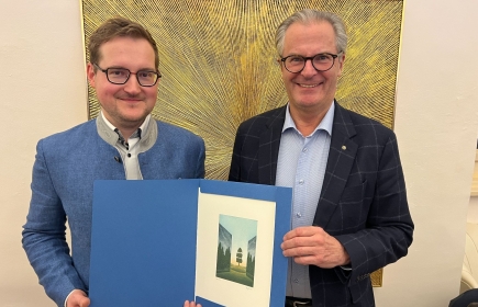 Matthias Bartl mit Präsident Erfried Bäck (v.l.)
